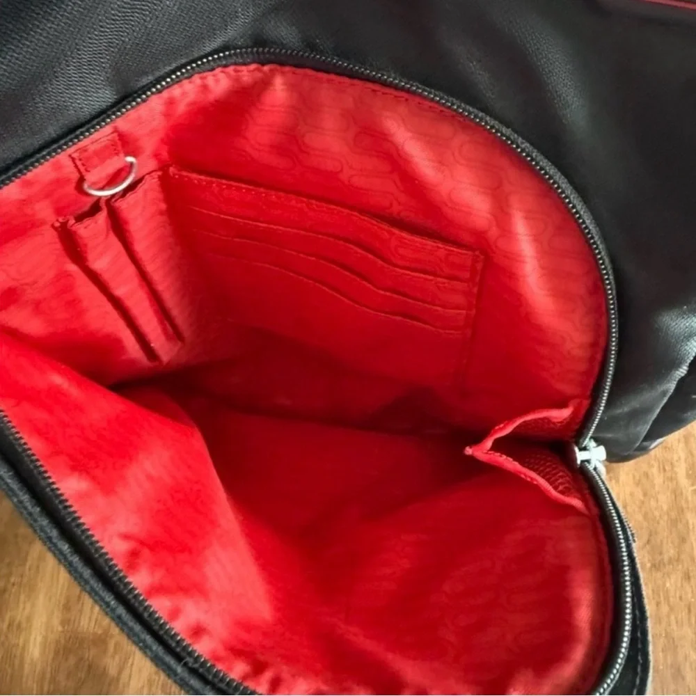 Tumi Flow T Tech Crossbody Bag Travel Black Red Nylon Organizer